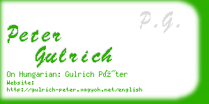 peter gulrich business card